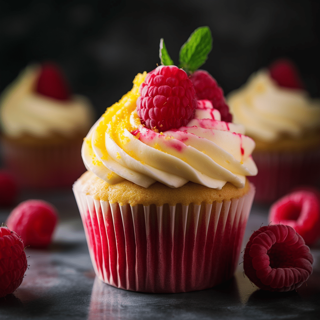 Lemon Cupcakes with Raspberry Buttercream Frosting Recipe