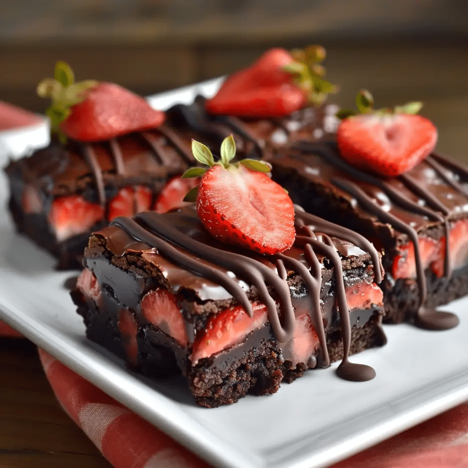 Chocolate Covered Strawberry Brownies Recipe