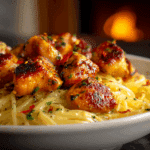 Delicious Garlic Butter Chicken Bites Pasta Recipe