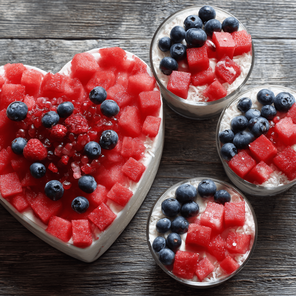 Easy Fruit and Cream | Patriotic Red White and Blue Dessert Recipe