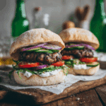 Greek Stuffed Feta Burgers With Tzatziki Recipe