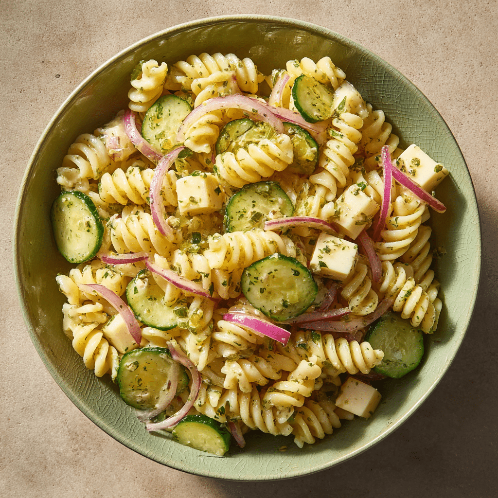 Dill Pickle Pasta Salad (Without Mayo) Recipe