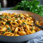 One Pot Cheesy Beef and Shells Recipe