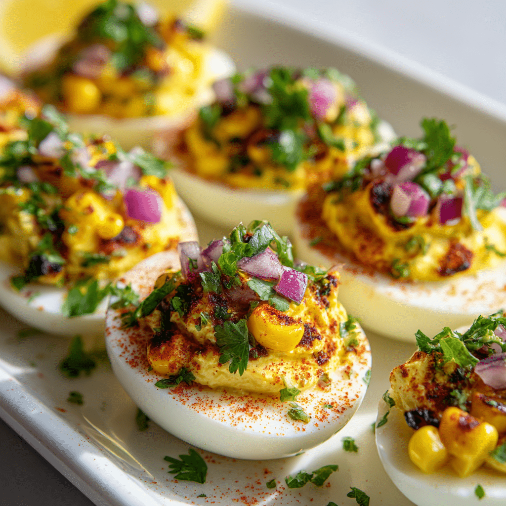 Mexican Street Corn Deviled Eggs Recipe