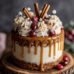 Gingerbread Cake with Cinnamon Cream Cheese Frosting and Caramel Drizzle Recipe