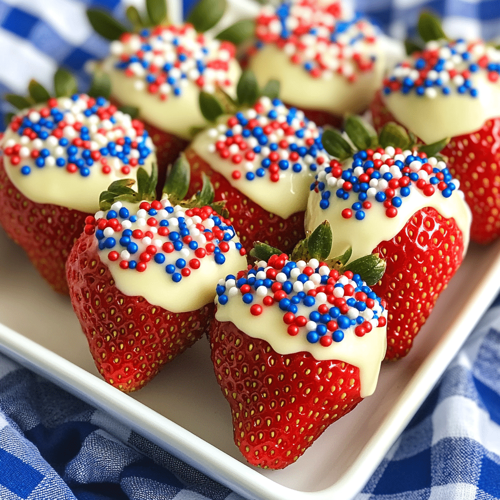 4th of July Chocolate Covered Strawberries Recipe