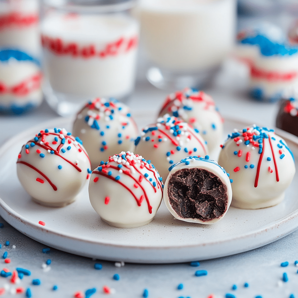Patriotic Oreo Cream Cheese Truffles Recipe
