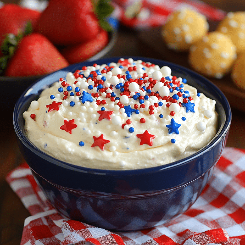 Red, White & Blue Cake Batter Dip Recipe