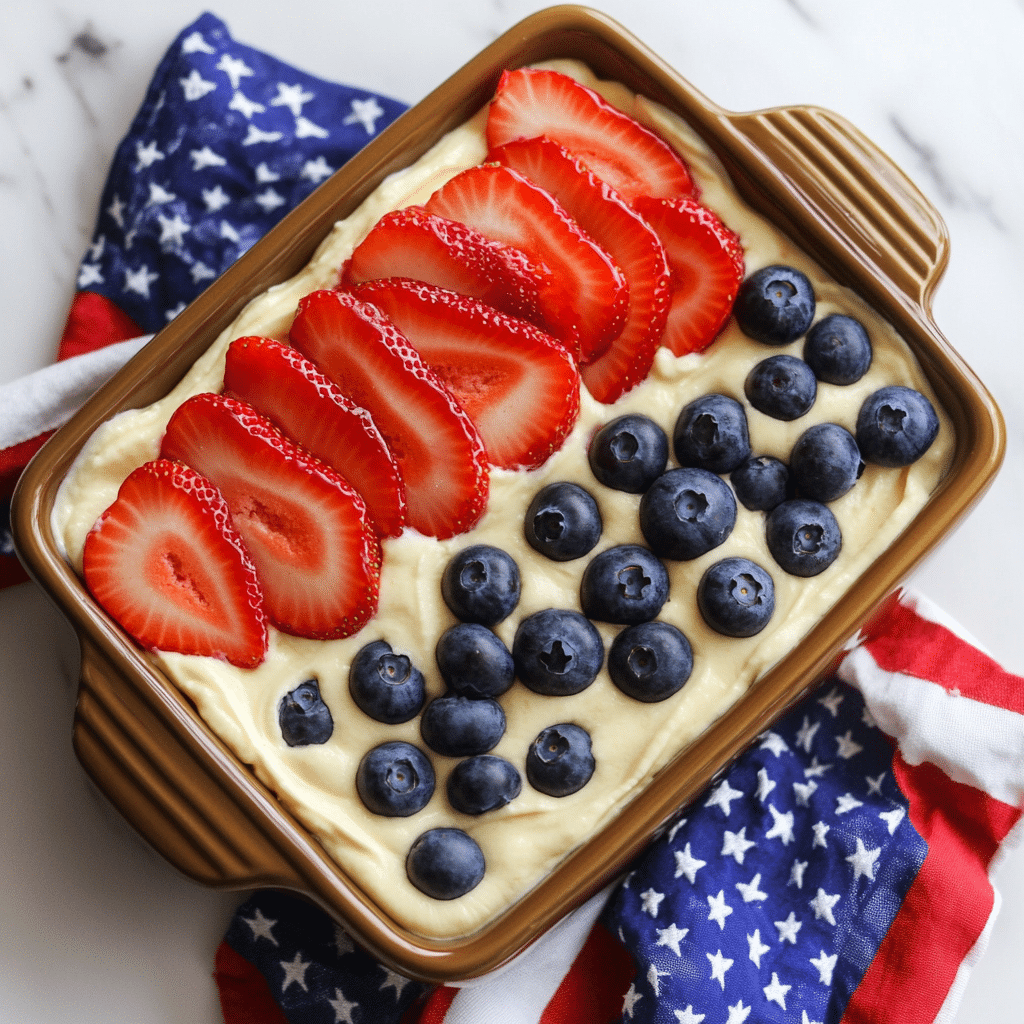 Patriotic Angel Food Cake Dessert Recipe