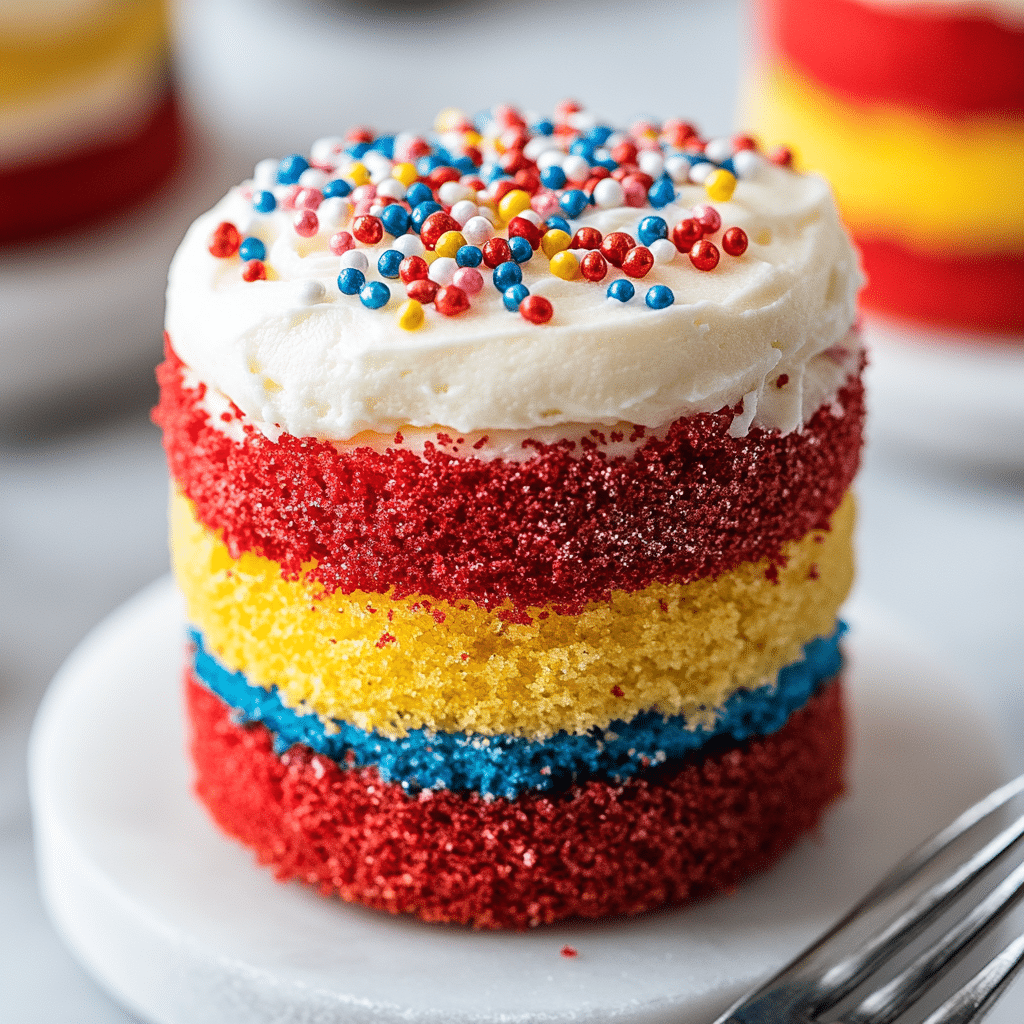 Red, White, and Blue Mini Cakes Recipe