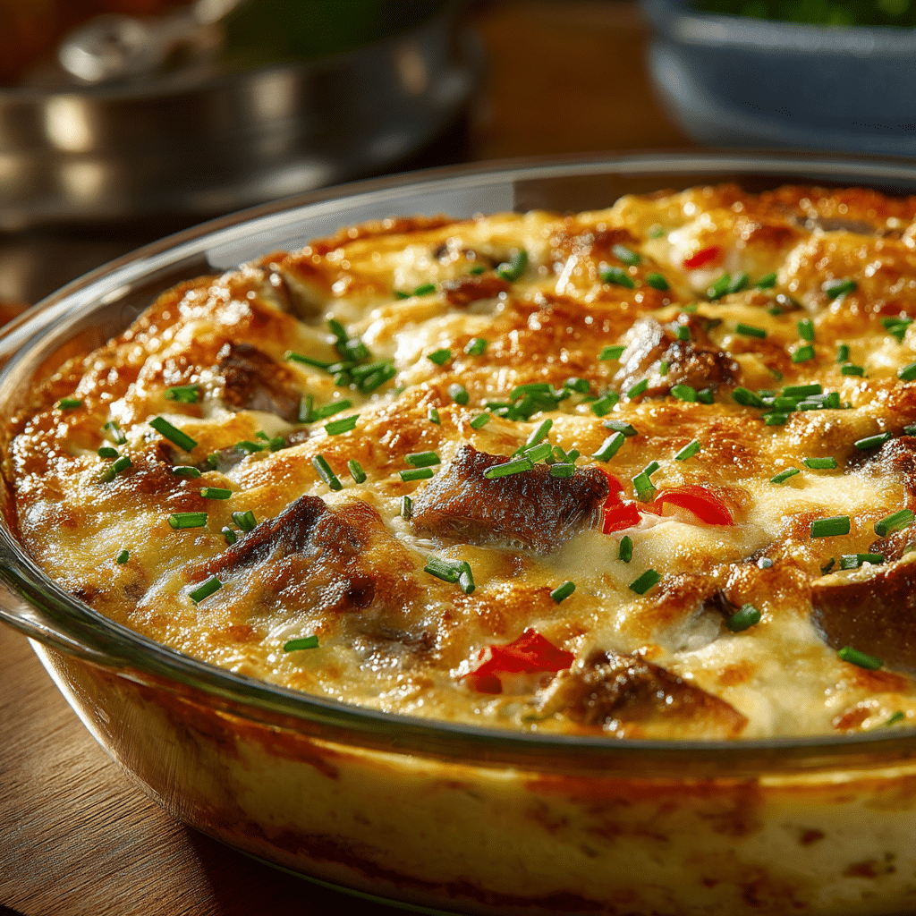 Easy Philly Cheese Steak Casserole Recipe