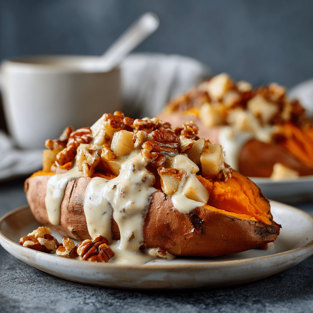 Apple Spiced Stuffed Sweet Potatoes