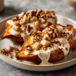 Apple Spiced Stuffed Sweet Potatoes