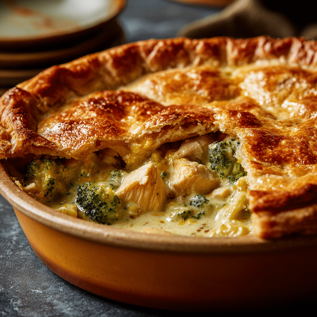 Broccoli Cheddar Chicken Pot Pie