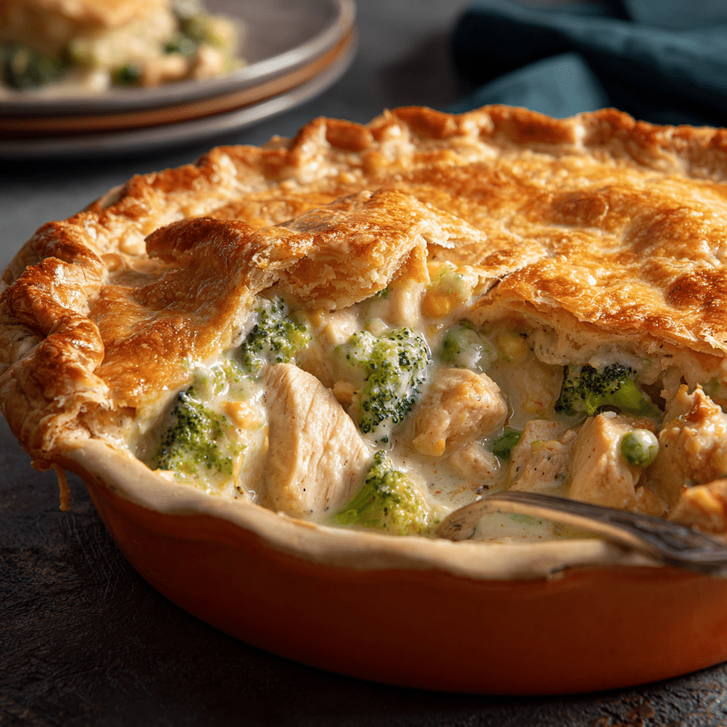 Broccoli Cheddar Chicken Pot Pie
