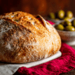 Mediterranean Garlic and Olive Artisan Bread