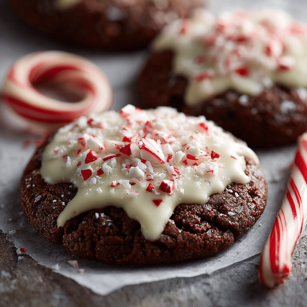 Chocolate Peppermint Meltaway Cookies