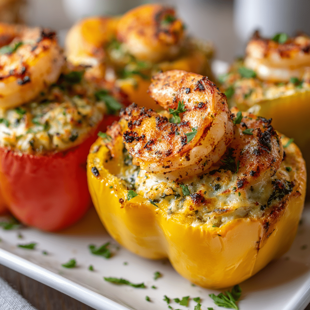 Crab and Shrimp Stuffed Bell Peppers