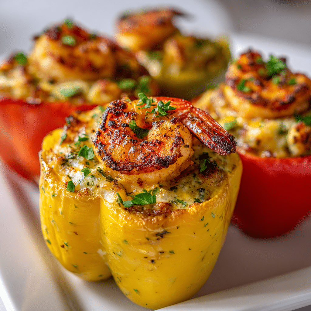 Crab and Shrimp Stuffed Bell Peppers