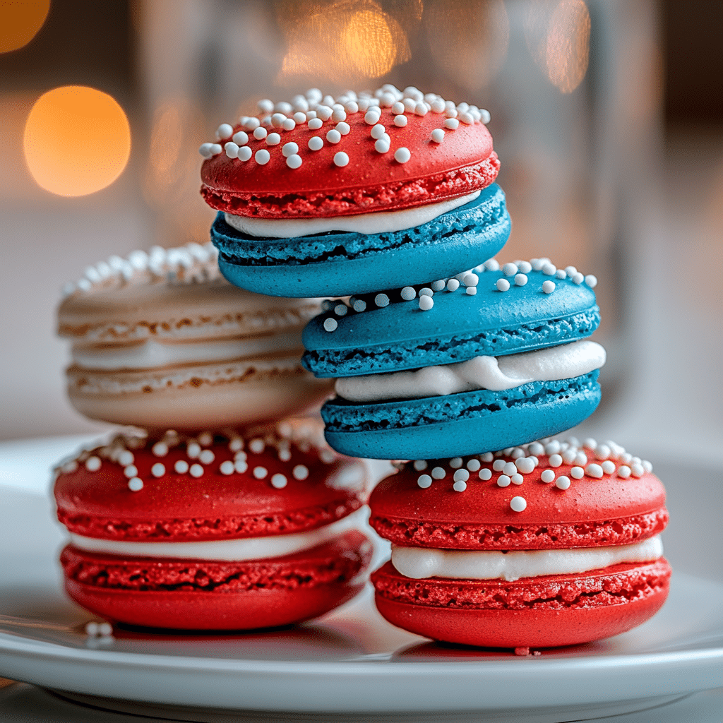 4th of July Macarons