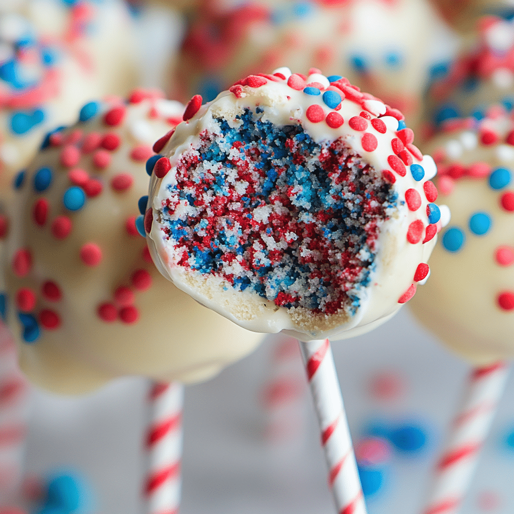 Red, White & Blue Cake Pops