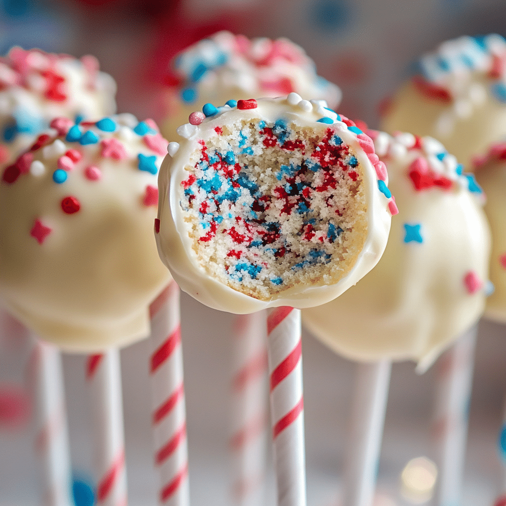 Red, White & Blue Cake Pops