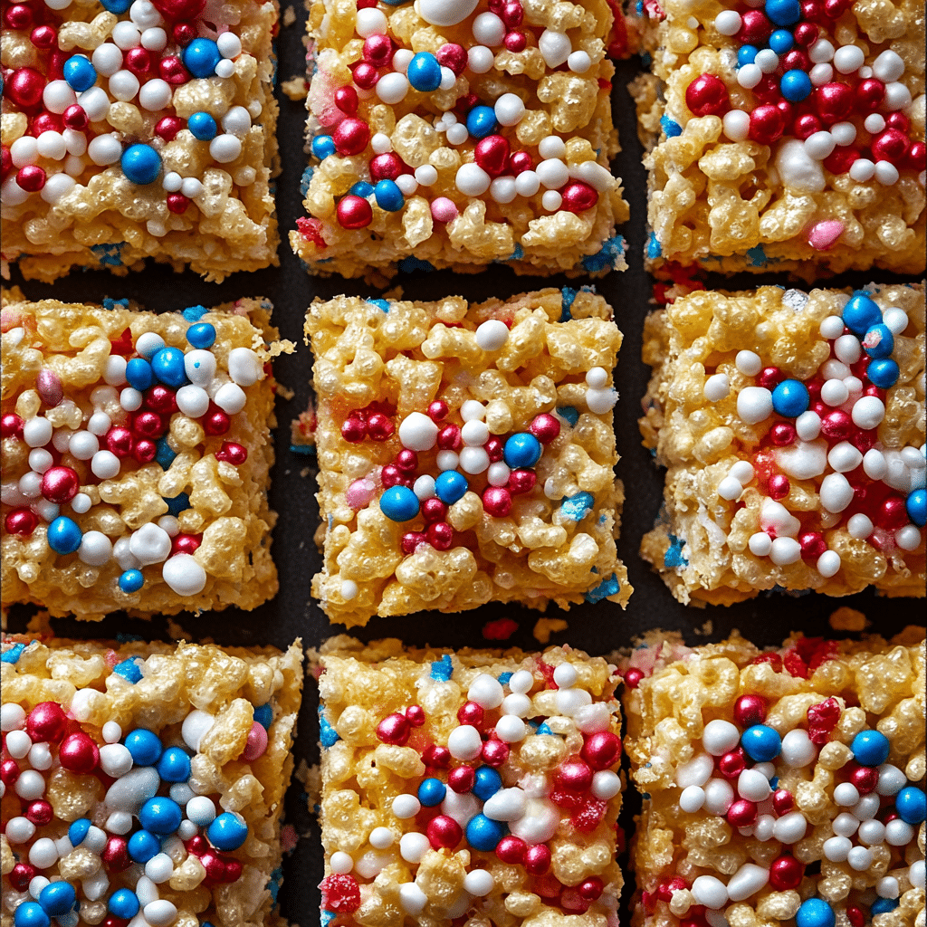 Red White and Blue Rice Krispie Treats