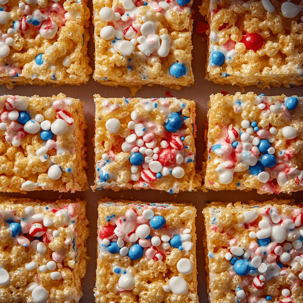 Red White and Blue Rice Krispie Treats