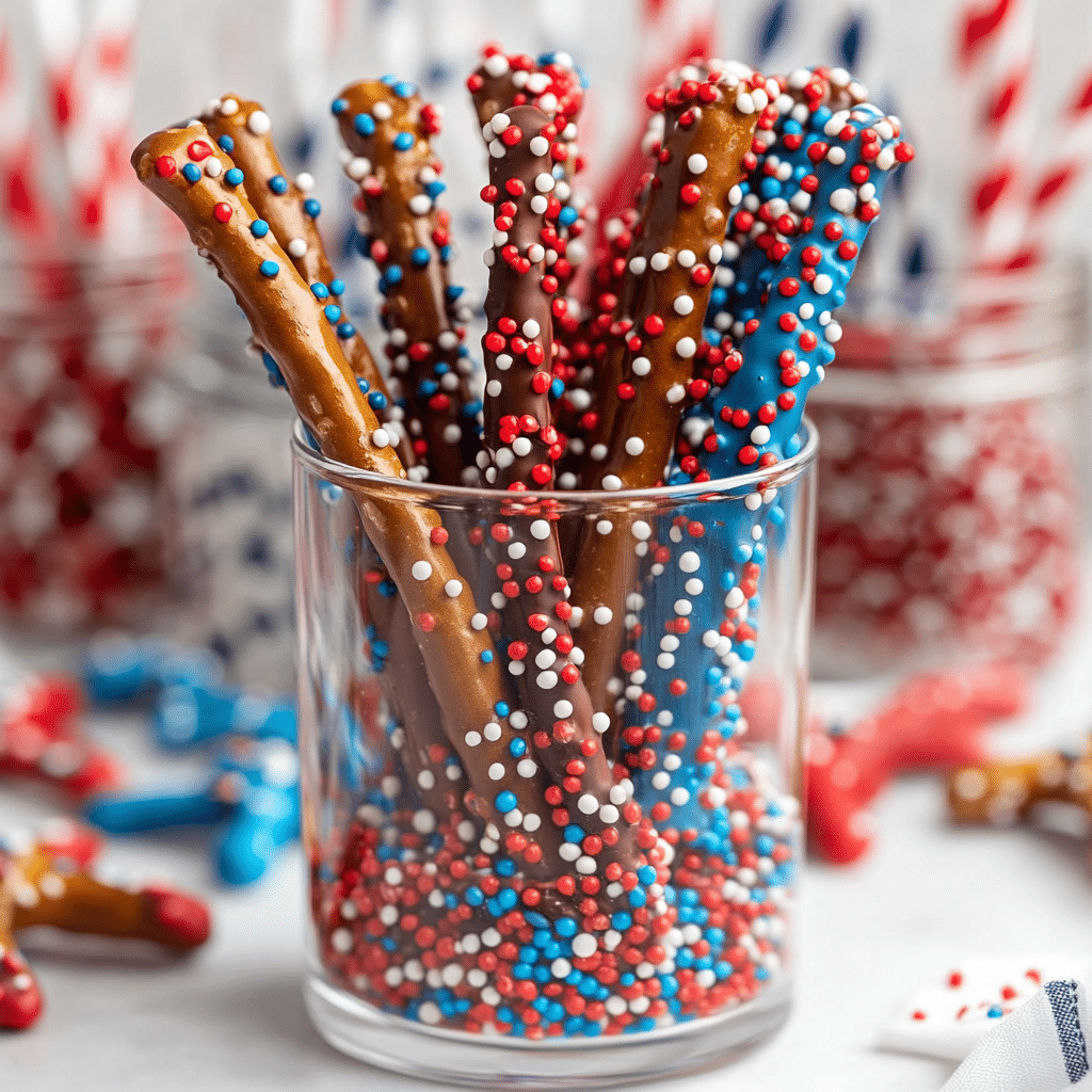 Patriotic Pretzel Rods