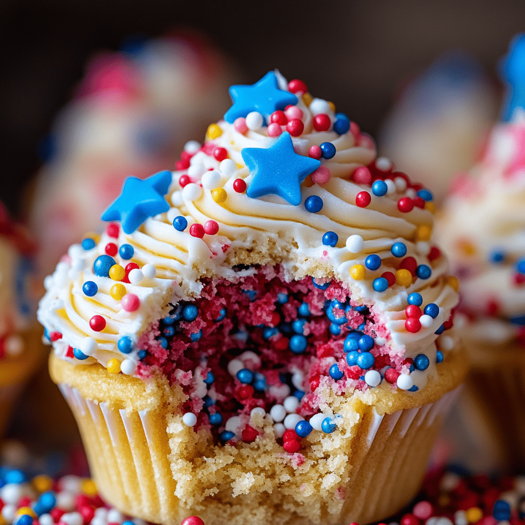 Patriotic Chocolate Chip Cookie Cups