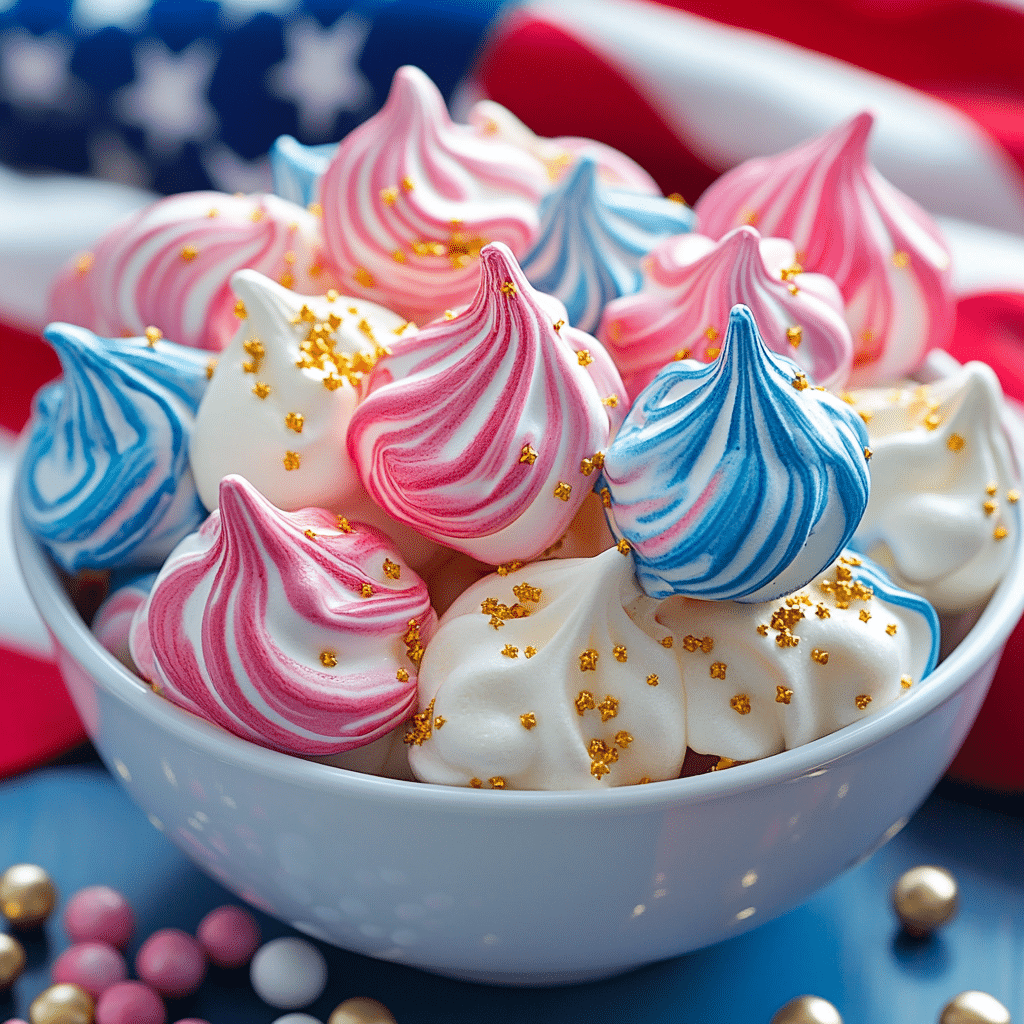 Patriotic Meringue Cookies