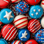 Red White and Blue Macarons