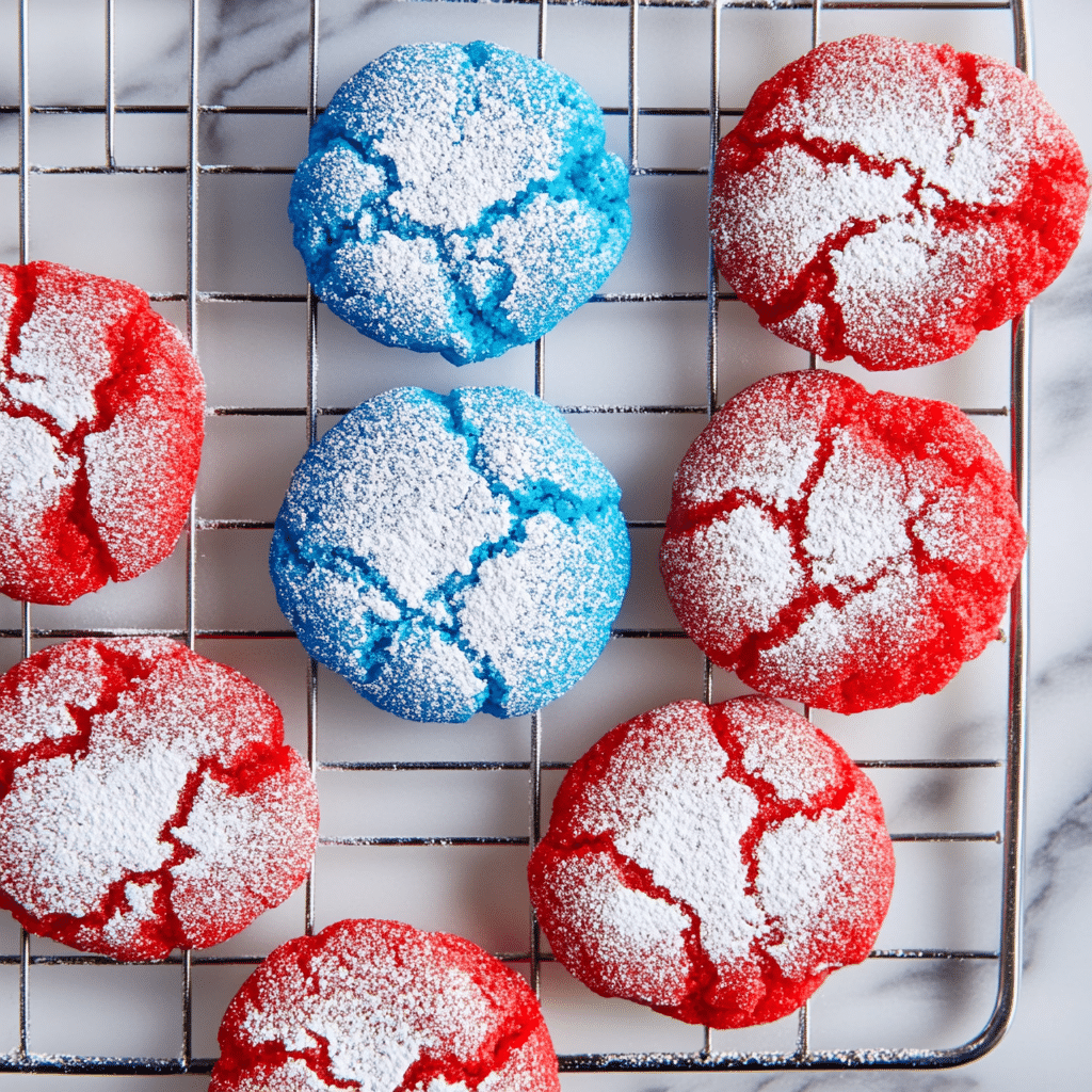 Red White and Blue Cake Mix Cookies