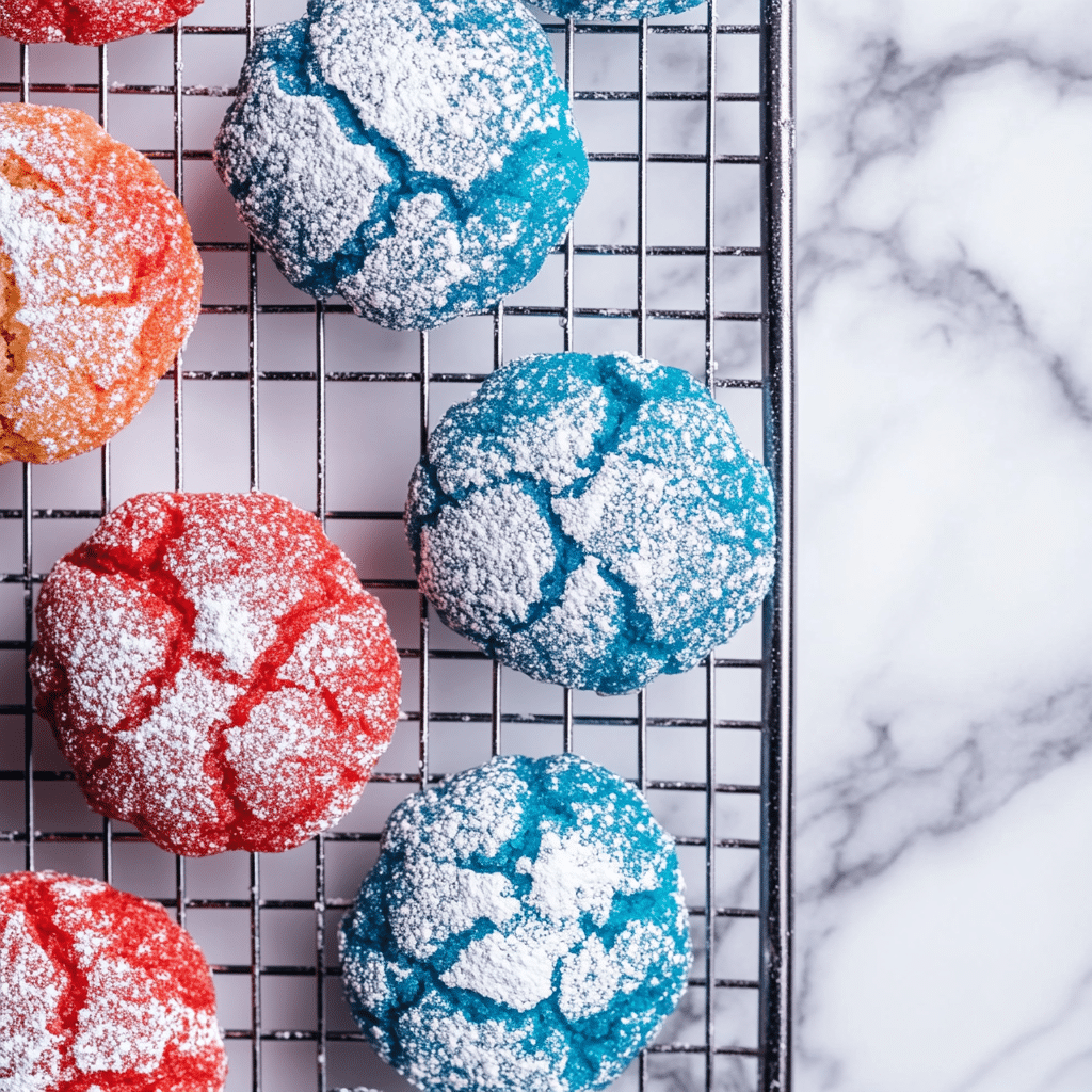 Red White and Blue Cake Mix Cookies