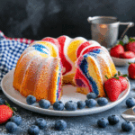 Red White & Blue Marble Cake