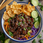 Teriyaki Chicken Wonton Taco Bowls