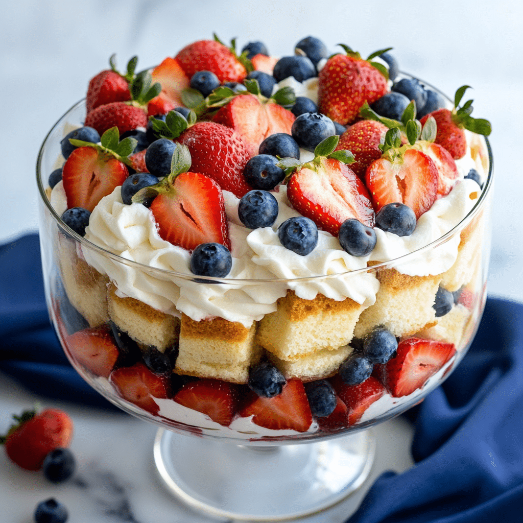 Red White and Blue Trifle