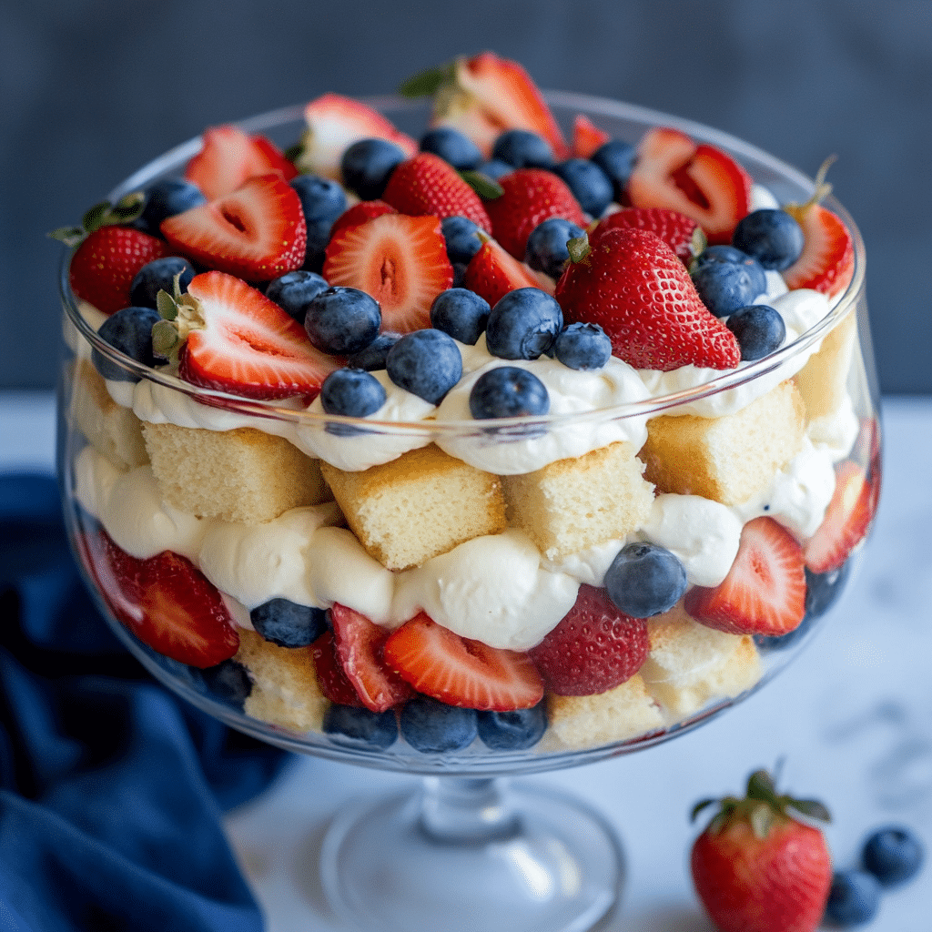 Red White and Blue Trifle