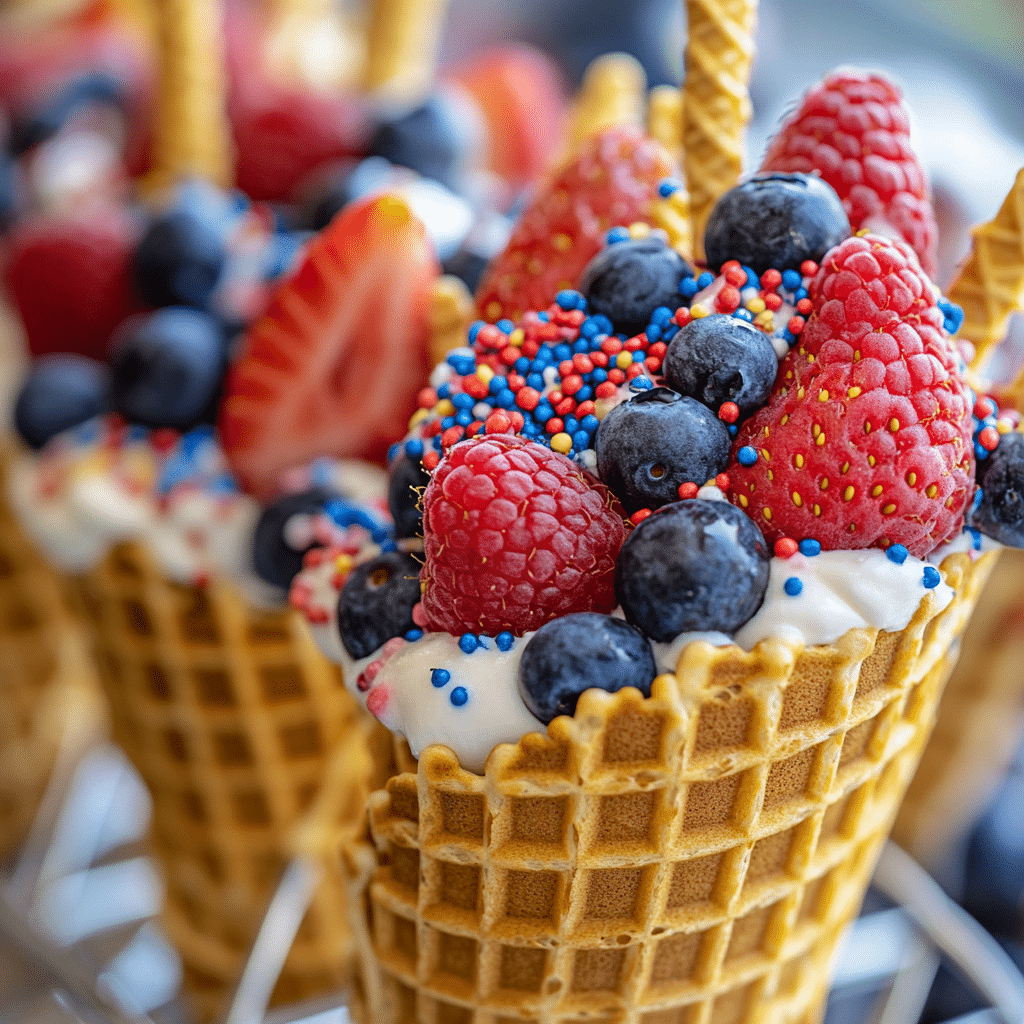 Patriotic Fruit Cones