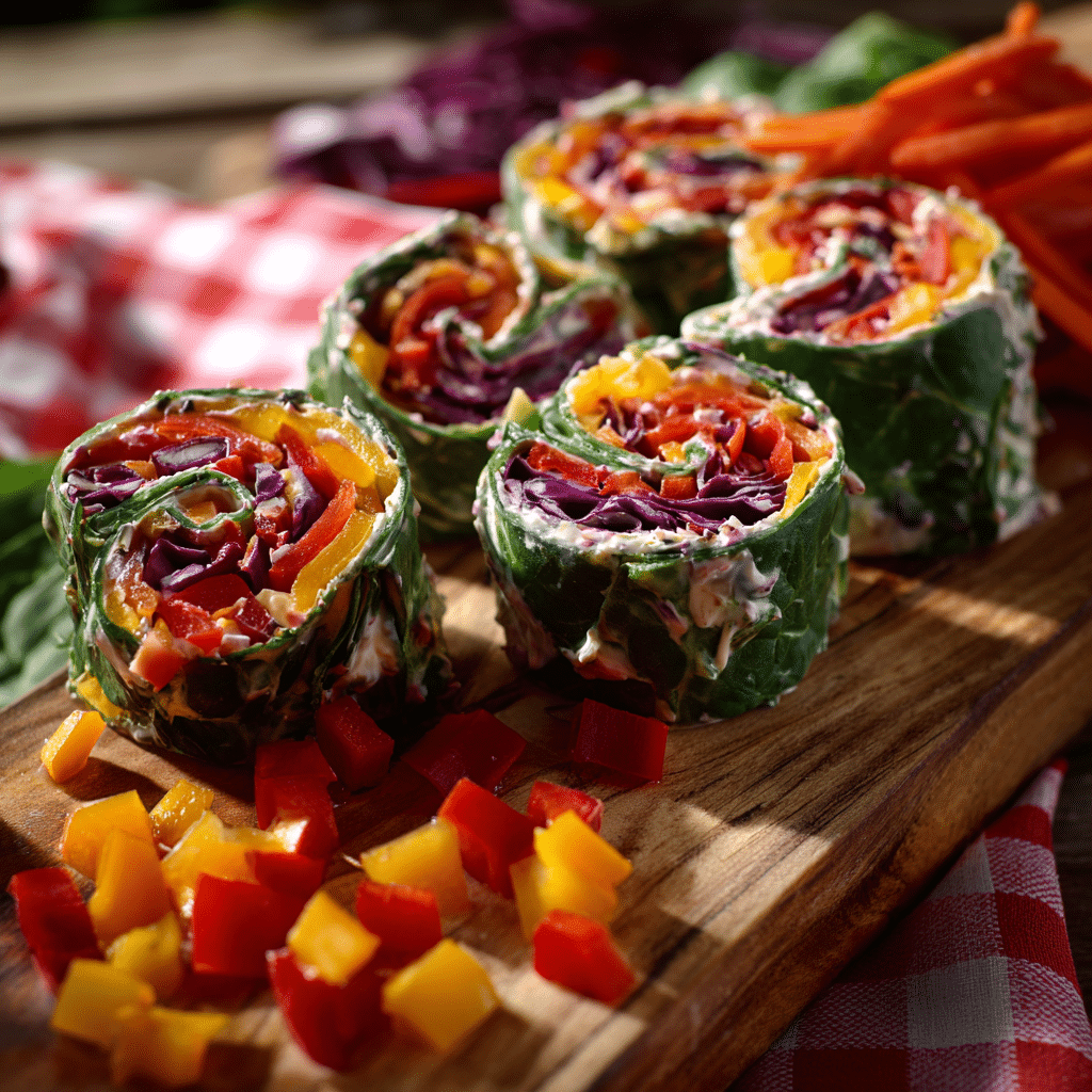 Rainbow Veggie Pinwheels