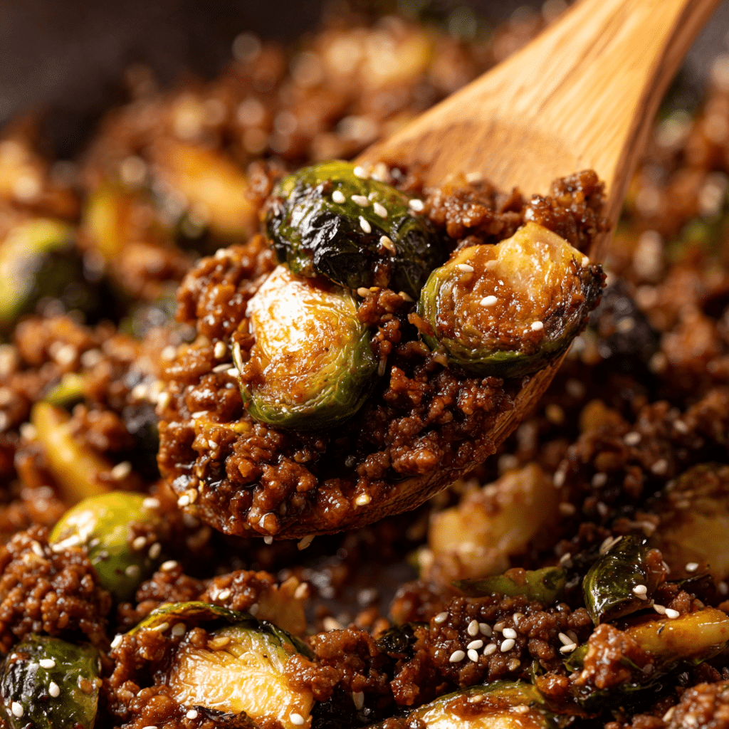 Ground Beef and Brussels Sprouts