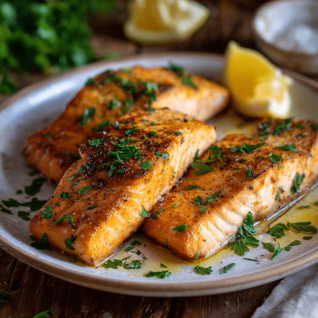 Marinated Salmon with Garlic and Herbs