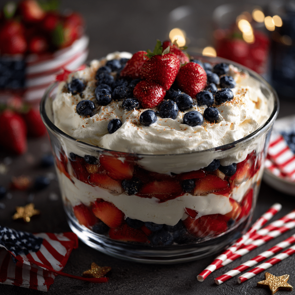 Red, White and Blue Trifle