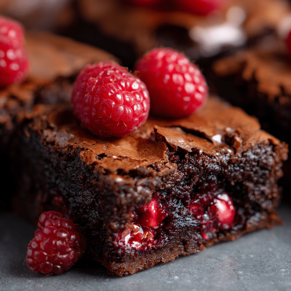 Triple Chocolate Raspberry Brownies