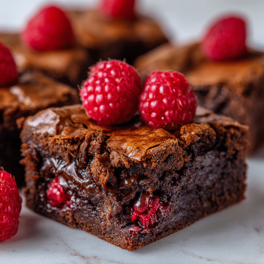 Triple Chocolate Raspberry Brownies