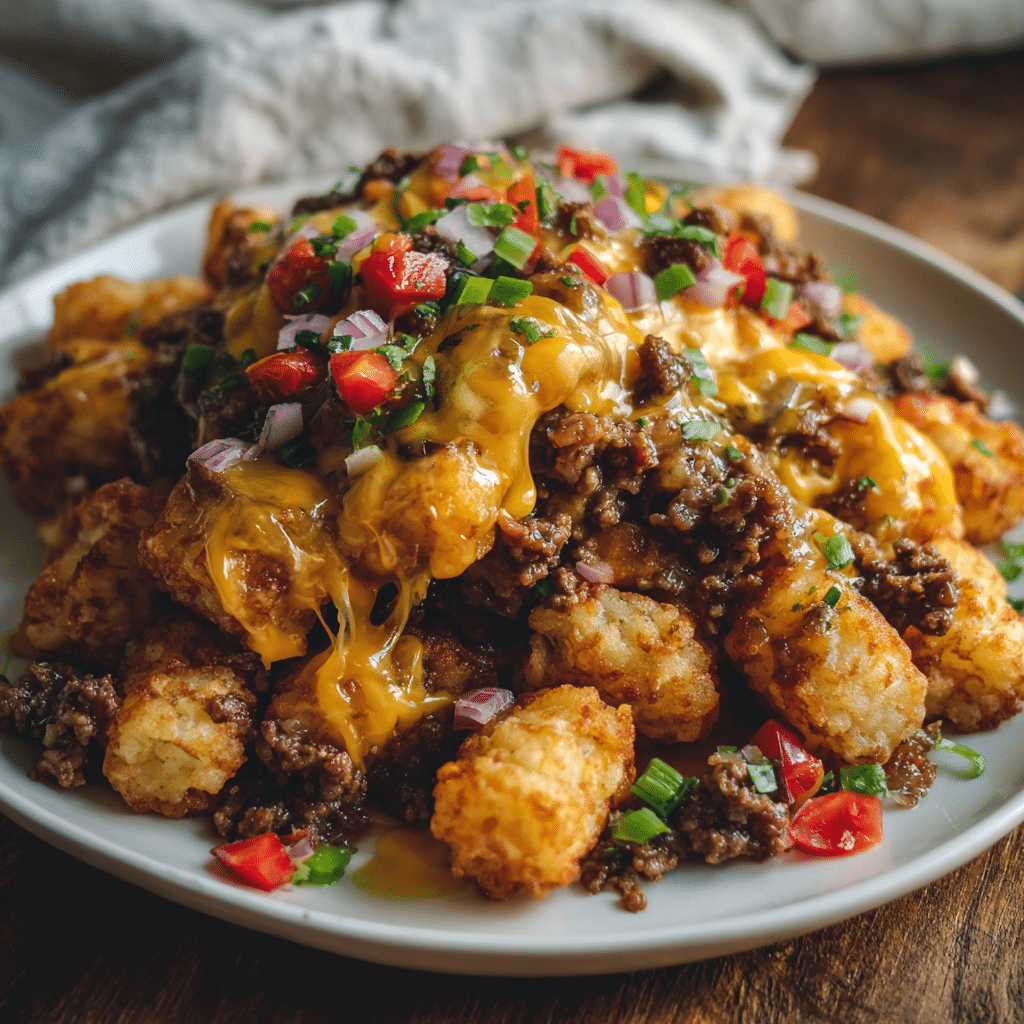 Cheesy Tater Tot Casserole with Ground Beef and Rotel