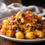 Cheesy Tater Tot Casserole with Ground Beef and Rotel