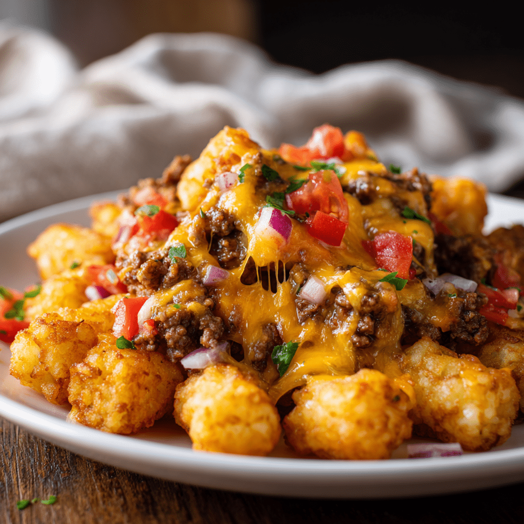 Cheesy Tater Tot Casserole with Ground Beef and Rotel