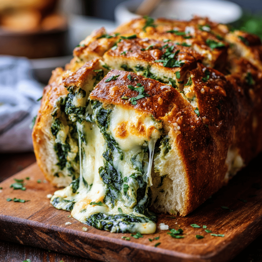 Cheesy Spinach Stuffed Bread