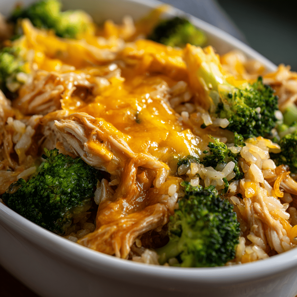 Broccoli, Rice, Cheese, and Chicken Casserole